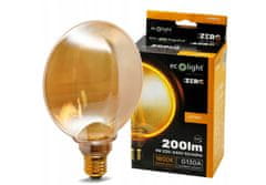 Eco light Dekorativní LED žárovka E27 4W 200lm G130 Amber Retro - řada ZERO