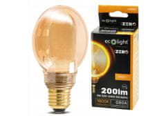 Eco light Dekorativní LED žárovka E27 4W 200lm G80 Amber Retro - řada ZERO