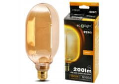 Eco light Dekorativní LED žárovka E27 4W 200lm O100 Amber Retro - řada ZERO