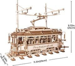 Robotime Rokr 3D dřevěné puzzle Tramvaj 374 dílků