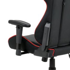 Autronic Kancelářská židle Kancelářská židle houpací mech., černá + červená koženka, plast. kříž (KA-F03 RED)