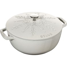 Staub Staub Kulatý litinový hrnec sněhové vločky 3,6 l, lanýž 405065480