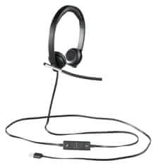 Logitech Headset H650e Stereo/ drátová sluchátka + mikrofon/ USB/ černá