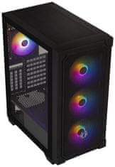 BitFenix skříň Graph ATX / 4x120 mm fan F-RGB / 2xUSB 3.0 / USB 2.0 / černá