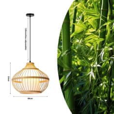 IMMAX BOHO PINCHOS designové závěsné svítidlo, D40cm, E27, bambusové dřevo