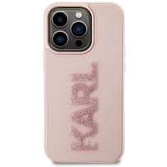 Karl Lagerfeld Kryt Karl Lagerfeld KLHCP15X3DMBKCP Apple iPhone 15 Pro Max hardcase 3D Rubber Glitter Logo pink