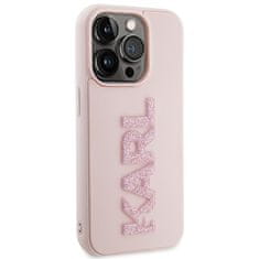 Karl Lagerfeld Kryt Karl Lagerfeld KLHCP15X3DMBKCP Apple iPhone 15 Pro Max hardcase 3D Rubber Glitter Logo pink