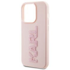 Karl Lagerfeld Kryt Karl Lagerfeld KLHCP15X3DMBKCP Apple iPhone 15 Pro Max hardcase 3D Rubber Glitter Logo pink