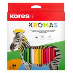 KROMAS, trojhranné pastelky 3 mm / 24 barev