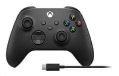 XBOX Microsoft Wireless Controller černý + USB-C kabel