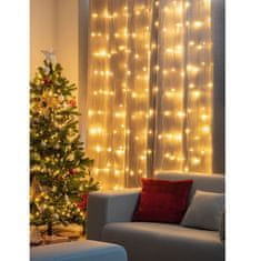 MAGIC HOME Řetěz Curtain, 160 LED teplá bílá, 8 funkcí, časovač