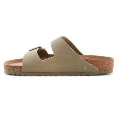 Birkenstock Veganské plátěné žabky s logem nýtu velikost 47