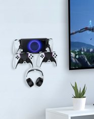 JYS Nástěnný držák na zeď Věšák pro Sony PlayStation PS Portal + Příslušenství