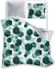 FARO Textil Bavlněné povlečení MILAGRO VERDE 009 220x200 cm + 2x 70x80 cm zelené/bílé