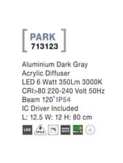 Nova Luce NOVA LUCE venkovní sloupkové svítidlo PARK hliník tmavě šedá akrylový difuzor LED 6W 3000K 220-240V 120st. IP54 AC vč. driveru 713123