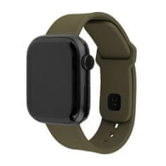 FIXED Set silikonových řemínků Silicone Sporty Strap pro Apple Watch 42/44/45/46mm, olivový FIXSST2-434-OL