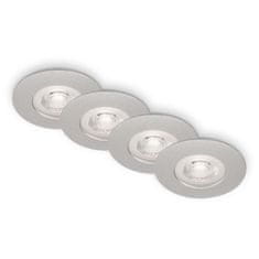 BRILONER BRILONER LED vestavná svítidla, pr.9 cm, 4x LED, 4,9 W, 480 lm, matný chrom IP44 BRILO 7998-044