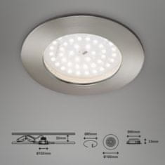 BRILONER BRILONER LED vestavné svítidlo, pr. 10 cm, 10,5 W, matný nikl IP44 BRI 7206-012