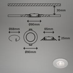 BRILONER BRILONER LED vestavná svítidla, pr.9 cm, 4x LED, 4,9 W, 480 lm, matný chrom IP44 BRILO 7998-044