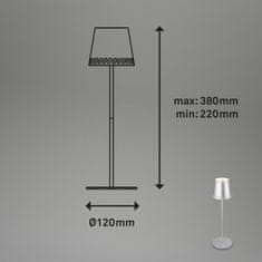 BRILONER BRILONER LED nabíjecí stolní lampa 38 cm 2,6W 280lm chrom IP44 BRILO 7438-014