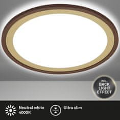 BRILONER BRILONER Ultraplochý LED panel s přímým a nepřímým osvětlením, pr.29,3 cm, LED, 18 W, 2400 lm, hnědo-zlatá BRILO 7454-417