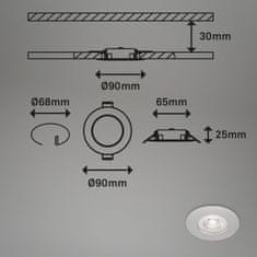 BRILONER BRILONER LED vestavná svítidla, pr.9 cm, 4x LED, 4,9 W, 480 lm, matný chrom BRILO 7999-044