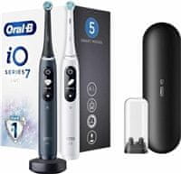 Oral-B iO Series 7 duo Black Onyx & White Alabaster set elektrických zubních kartáčků, 5 režimů, AI, časovač