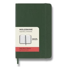 Moleskine Diář 2025 - měkké desky S, denní, tm. zelený