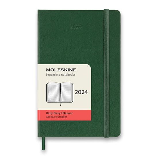 Moleskine Diář 2025 - tvrdé desky S, denní, tm. zelený