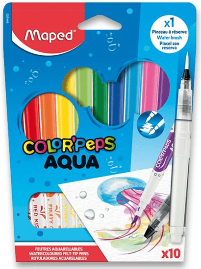 Maped Fixy Color'Peps Aqua 10ks + vodní štětec