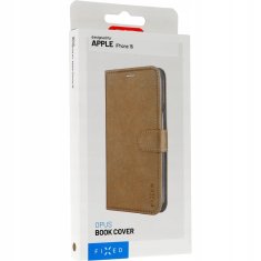 FIXED Pouzdro typu kniha Opus pro Apple iPhone 16 Plus, hnědé, FIXOP3-1401-BRW