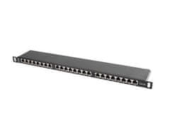 Lanberg PATCH PANEL 24 PORT 0.5U 19” CAT.5E SHIELDED BLACK