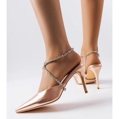 Žabky Drainer gold stiletto velikost 36