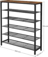 Songmics Botník Vasagle Lorado 100 cm hnědý