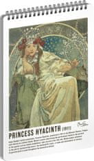 Spirálový blok Alfons Mucha - Princezna, linkovaný