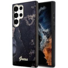 Guess GUHCS23LHTMRSK hard silikonové pouzdro Samsung Galaxy S23 ULTRA 5G black Golden Marble Collection