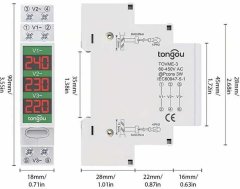 HADEX Voltmetr na DIN lištu třífázový TOVME-3 60-450VAC