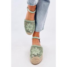 Ažurové sandály espadrille Zelená velikost 40