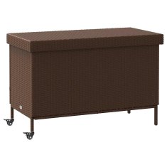 shumee vidaXL Zahradní úložný box s kolečky hnědý 110x55x73 cm polyratan