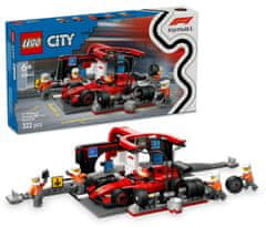 LEGO City 60443 Zastávka v boxech F1 a personál s vozem Ferrari