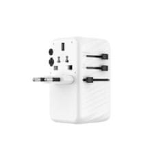 FIXED Cestovní adaptér Voyager 120W pro EU, UK a USA/AUS, s 3xUSB-C a 1xUSB výstupem, GaN, PD 120W, bílý FIXCT120-3C1A-WH