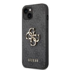 Guess  PU 4G Metal Logo Zadní Kryt pro iPhone 14 Plus Grey