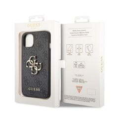 Guess  PU 4G Metal Logo Zadní Kryt pro iPhone 14 Plus Grey