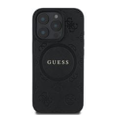 Guess Zadní kryt Saffiano Peony Stamp MagSafe pro iPhone 16 Pro Max Black