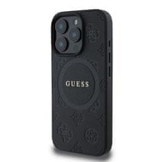 Guess Zadní kryt Saffiano Peony Stamp MagSafe pro iPhone 16 Pro Max Black