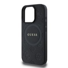 Guess Zadní kryt Saffiano Peony Stamp MagSafe pro iPhone 16 Pro Max Black