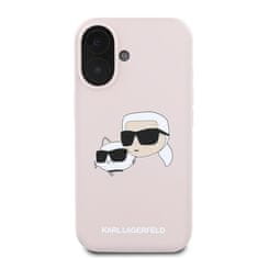 Karl Lagerfeld Zadní kryt Liquid Silicone Double Heads MagSafe pro iPhone 16 Pink