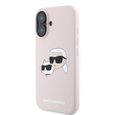 Karl Lagerfeld Zadní kryt Liquid Silicone Double Heads MagSafe pro iPhone 16 Pink