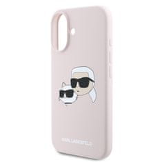 Karl Lagerfeld Zadní kryt Liquid Silicone Double Heads MagSafe pro iPhone 16 Pink