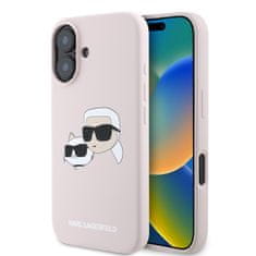 Karl Lagerfeld Zadní kryt Liquid Silicone Double Heads MagSafe pro iPhone 16 Pink